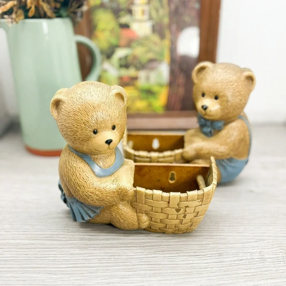 Vintage Teddy Bear Wall Shelves: 1980s Burwood Homco Decor (Set of 2)